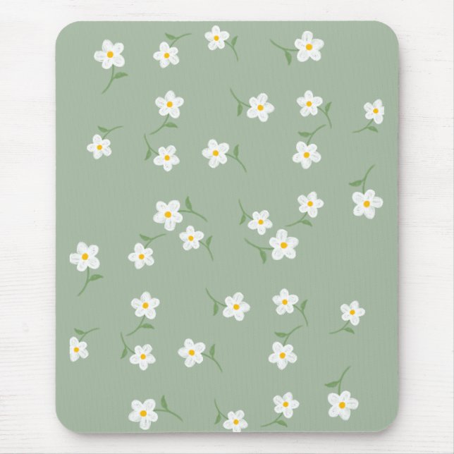 Sage Daisy Blommig Musmatta  (Framsidan)