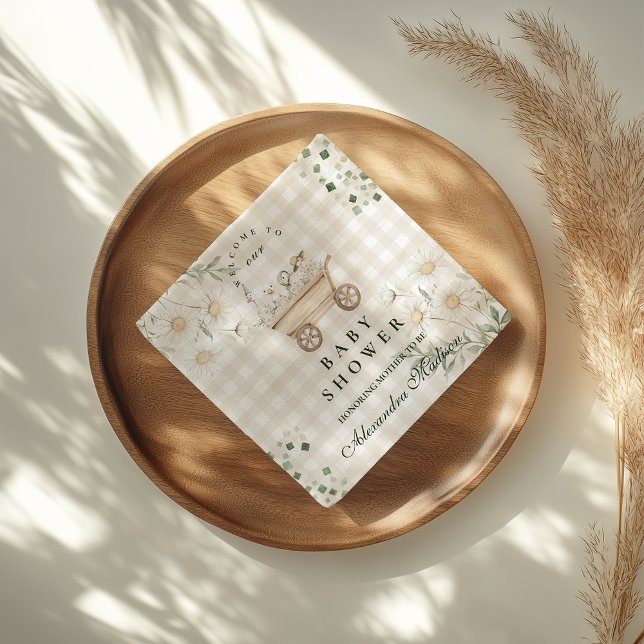 Sage Daisy Silly Goose Baby Shower Pappersservett (Skapare uppladdad)