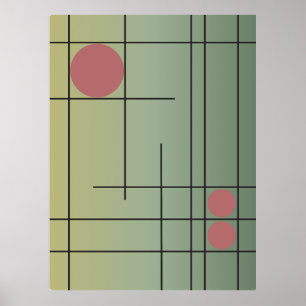 Sage Drift No. 1 — Modern geometrisk väggkonst Pos