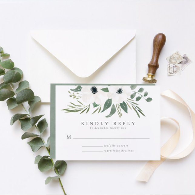 Sage & Dusty Grönt Eucalyptus Elegant bröllop OSA Kort (Skapare uppladdad)