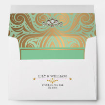 Sage Elegant Art Deco Diamant Guld Bröllop