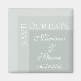 Sage Enkel Modern Chic Script Bröllop Magnet