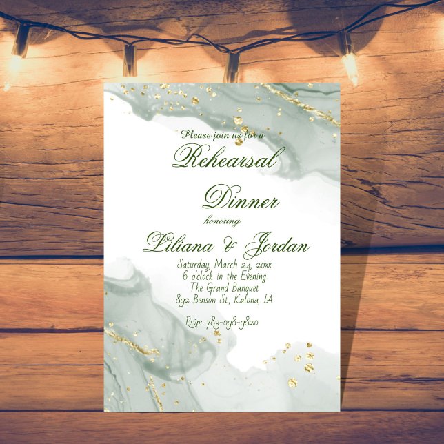 Sage ENMPLE SNYGGT Rehearsal Dinner INVITATIONS Inbjudningar (Skapare uppladdad)