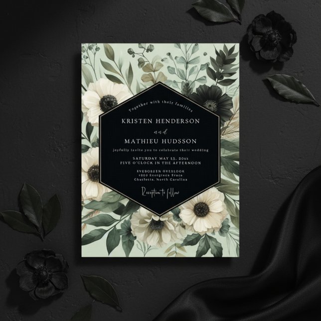 Sage Ethereal Botanical Wedding Inbjudningar (Skapare uppladdad)