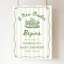 Sage Ett Nytt Kapitel Börjar Baby Shower Välkomsts
