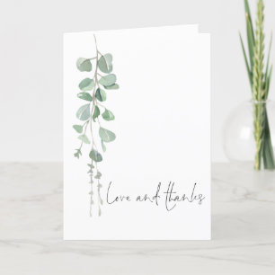 Sage Eucalyptus Photo Bröllop Kärlek Tack, vikt Tack Kort
