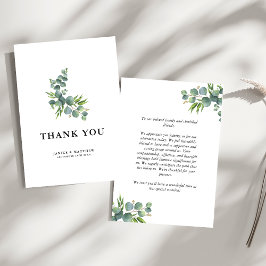 Sage Eucalyptus Woodland Bröllop Tack Kort