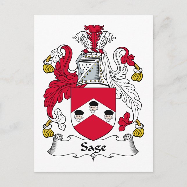 Sage Family Crest Vykort (Framsida)