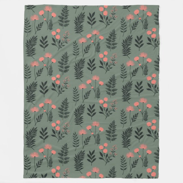 Sage Fern Fleece Blanket, stor 60 x 80 tum (Framsidan)