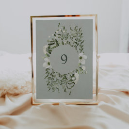 Sage Garden-Bordsnumrets bröllopsmottagningsskylt Inbjudningar