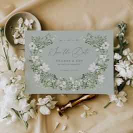 Sage Garden Save The Date Bröllopsinbjudan Spara Datumet