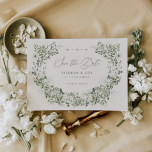 Sage Garden Save The Date Bröllopsinbjudan Spara Datumet