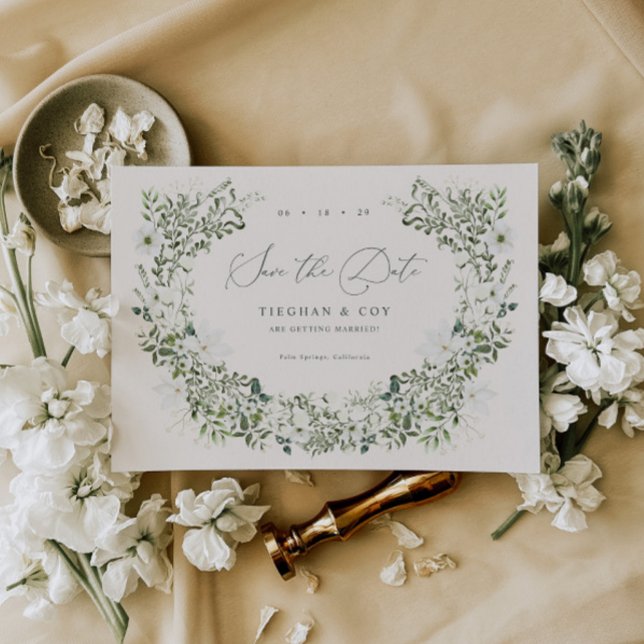 Sage Garden Save The Date Bröllopsinbjudan Spara Datumet (Skapare uppladdad)