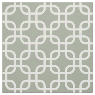Sage Geometric Links Mönster Tyg