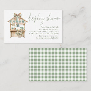 Sage Gingham Bondemarknad Baby Shower  Tilläggskort