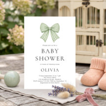 Sage Gingham Coquette Bow Barnrumsfirande