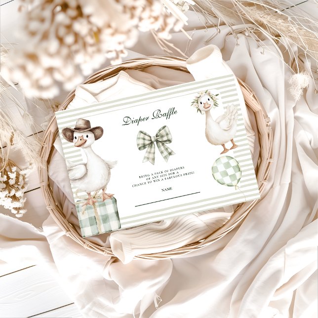 Sage Gingham Dumma Gås Bebis Lotteri Tilläggskort (Skapare uppladdad)