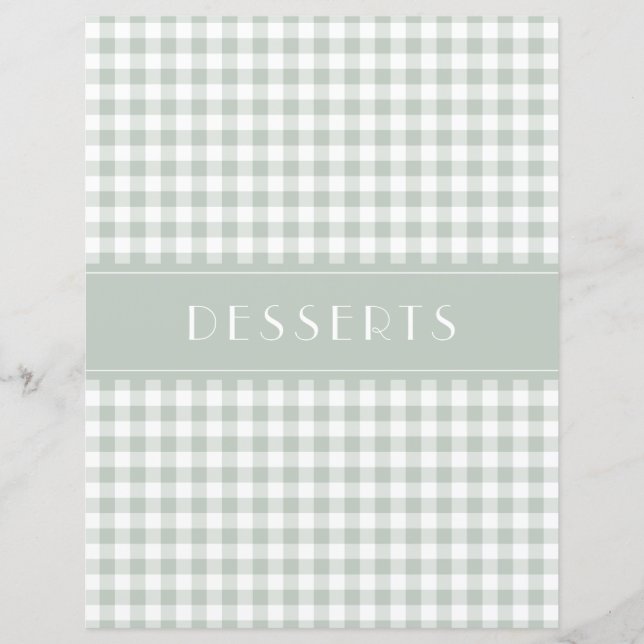 Sage Gingham Farmhouse Family Recipe Organizers (Framsida)