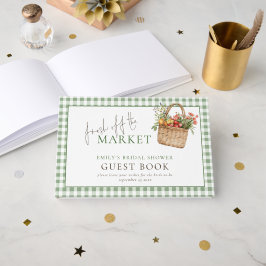 Sage Gingham Fresh från Marknaden Bröllopsfest Gästböcker