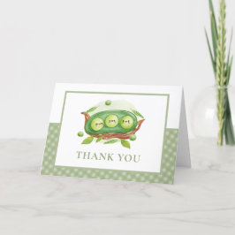 Sage Gingham Greenery Sweet Pea in Pod Baby Shower Tack Kort