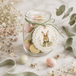 Sage Gingham Kanin Baby Shower Gåvor Etiketter