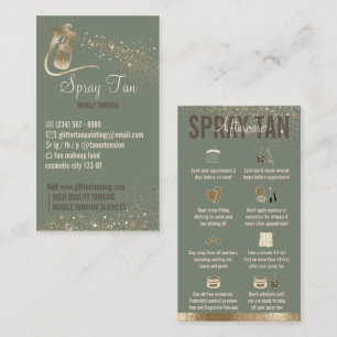 Sage Glitz Aftercare Instructions Spray Tanning Visitkort