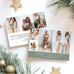 SAGE God jul chic 9 Collage Multi Photo Julkort