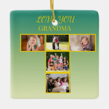Sage Gold T-Kollage Ornament Design