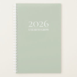 Sage Green 2026 Planner | Custom Title & Initials