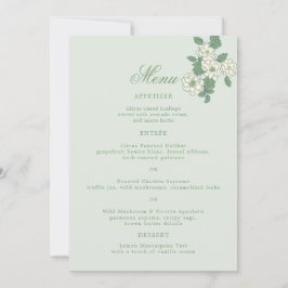 Sage Green 5x7 Wedding Menu Card Inbjudningar