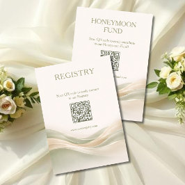 Sage Green and Ivory Registry & Honeymoon Fund Tilläggskort