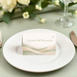 Sage Green and Ivory Wedding Place Card Bordsnummer