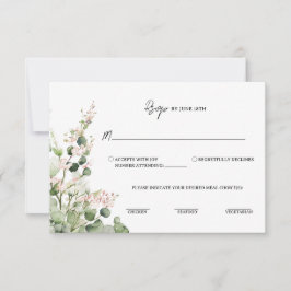 Sage Green and Pink Lantern Eucalyptus Floral OSA Kort