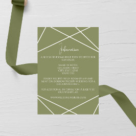 Sage Green and White Geometric Wedding Tilläggskort