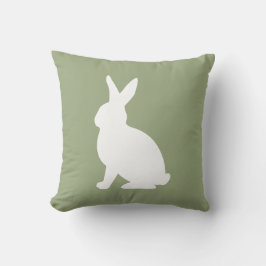 Sage Green And White Sitting Bunny Cute Easter Kudde