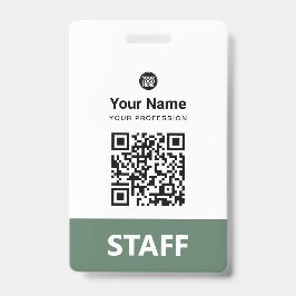 Sage Green Anställd Qr-kod, Streckkod, Logo, Namn