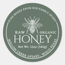 Sage Green Apiary Bihus Rå Ekologisk Honung Burk E