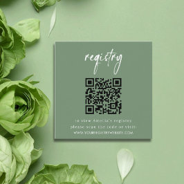 Sage Green Baby Shower Registry Card Tilläggskort