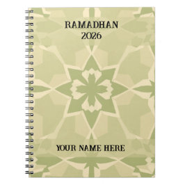Sage Green Bauhaus Islamic Journal Anteckningsbok