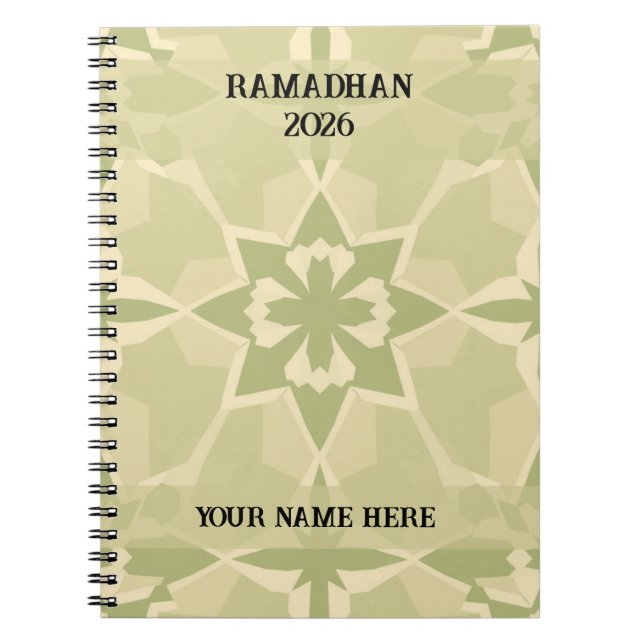 Sage Green Bauhaus Islamic Journal Anteckningsbok (Framsidan)