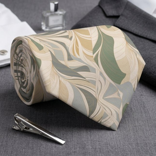 Sage Green Beige Abstract Foliage Pattern Slips (Skapare uppladdad)