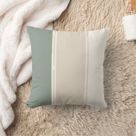 Sage Green Beige Pastel stripes Pillow Kudde