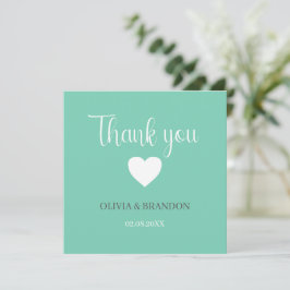 Sage Green Blue Wedding Thank You Note Card Tack Kort