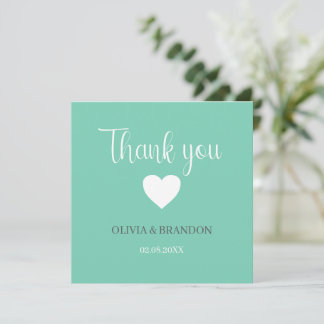 Sage Green Blue Wedding Thank You Note Card Tack Kort
