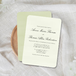 Sage Green Botanical Elegant Minimalist Wedding Inbjudningar