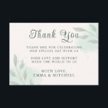 Sage Green Botanical Minimal Greenery Wedding Tack Kort<br><div class="desc">Share your gratitude with this elegant sage green botanical wedding thank you card. Featuring soft watercolor greenery and clean, modern typography, this design adds a timeless and heartfelt touch to your wedding stationery. Perfect for thanking guests for their presence, gifts, and support, it beautifully complements garden, rustic, and nature-inspired weddings....</div>