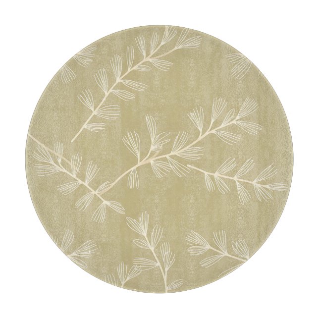 Sage Green Botanical Pattern Cream Hand Drawn Leaf (Framsidan)