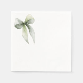 Sage Green Bow Gingham Baby Shower Pappersservett