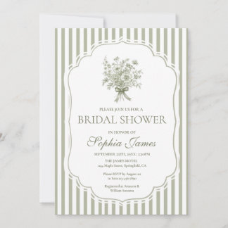 Sage Green Bridal Shower Invitation Template Boho Inbjudningar