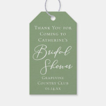 Sage Green Bridal Shower Personalized White Script